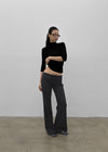 Pounon 3/4 length high neck knit