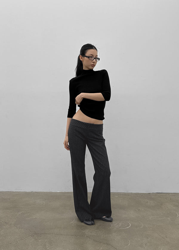 Pounon 3/4 length high neck knit