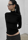 Pounon 3/4 length high neck knit
