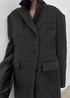 Pennyol Quilted Wool Long Coat (50% Wool)