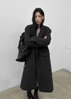 Pennyol Quilted Wool Long Coat (50% Wool)