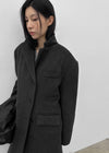 Pennyol Quilted Wool Long Coat (50% Wool)