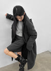 Pennyol Quilted Wool Long Coat (50% Wool)