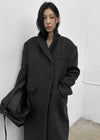 Pennyol Quilted Wool Long Coat (50% Wool)