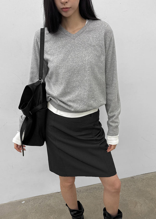 Tanker Lambswool V-neck Knit