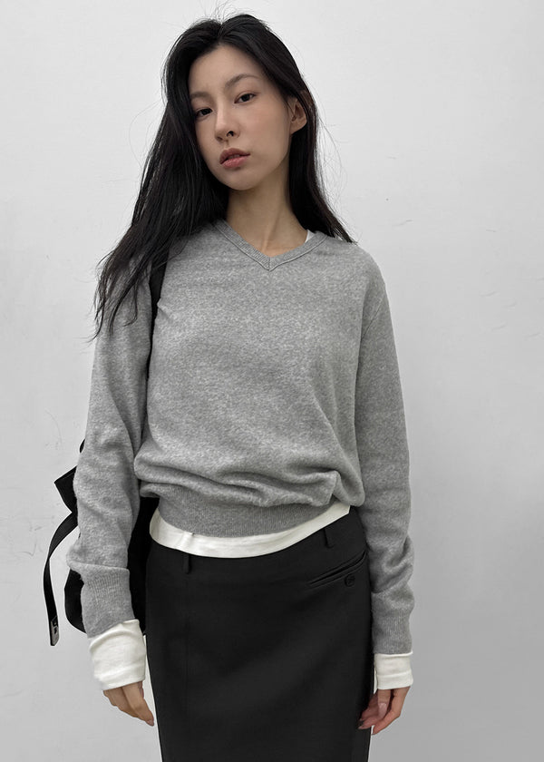 Tanker Lambswool V-neck Knit