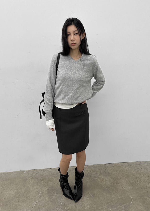 Tanker Lambswool V-neck Knit