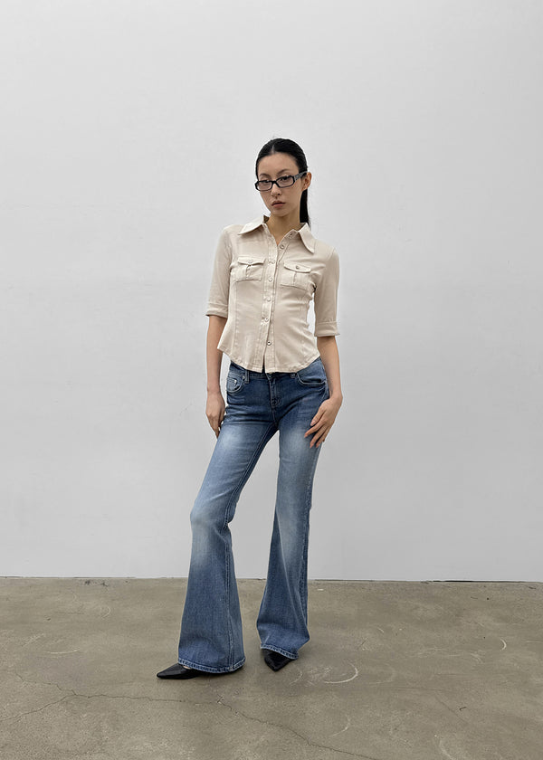 Creeby Soft Low-Waist Bootcut Denim Pants