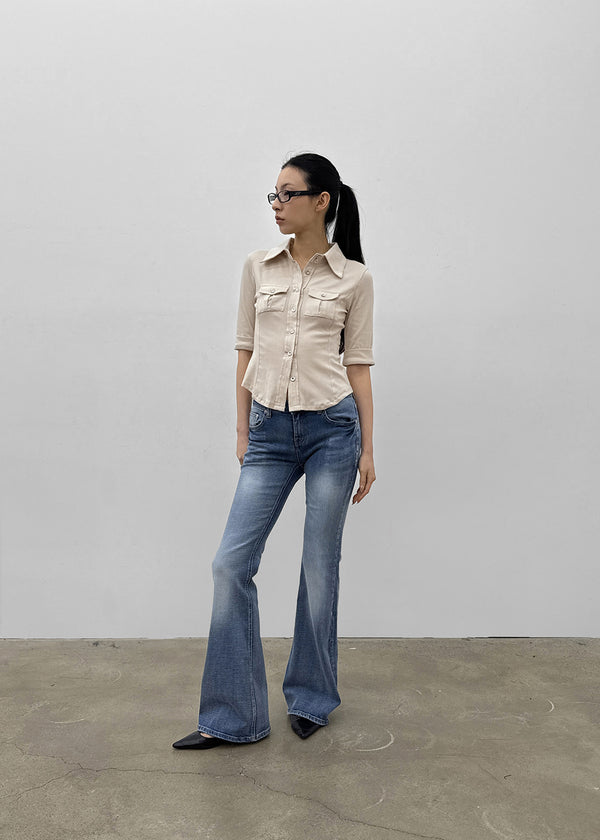 Creeby Soft Low-Waist Bootcut Denim Pants