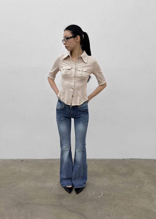 Creeby Soft Low-Waist Bootcut Denim Pants