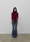 Pounon 3/4 length high neck knit