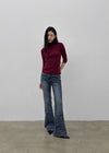 Pounon 3/4 length high neck knit