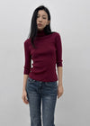 Pounon 3/4 length high neck knit