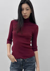 Pounon 3/4 length high neck knit
