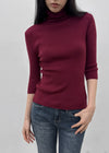 Pounon 3/4 length high neck knit