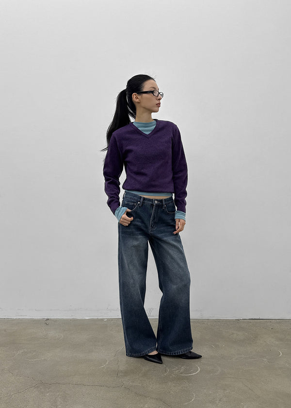 Tanker Lambswool V-neck Knit