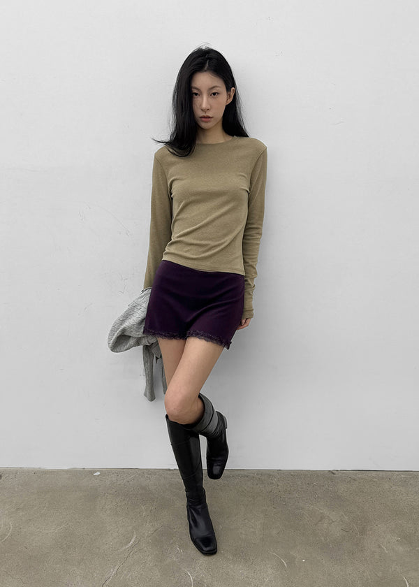 Picut lace mini skirt pants
