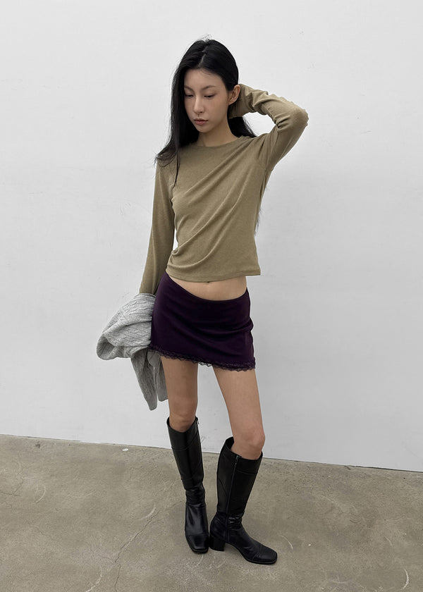 Picut lace mini skirt pants