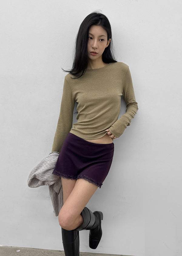 Picut lace mini skirt pants