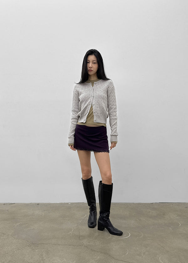 Picut lace mini skirt pants