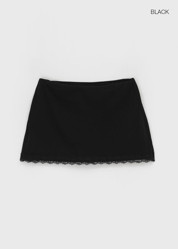 Picut lace mini skirt pants