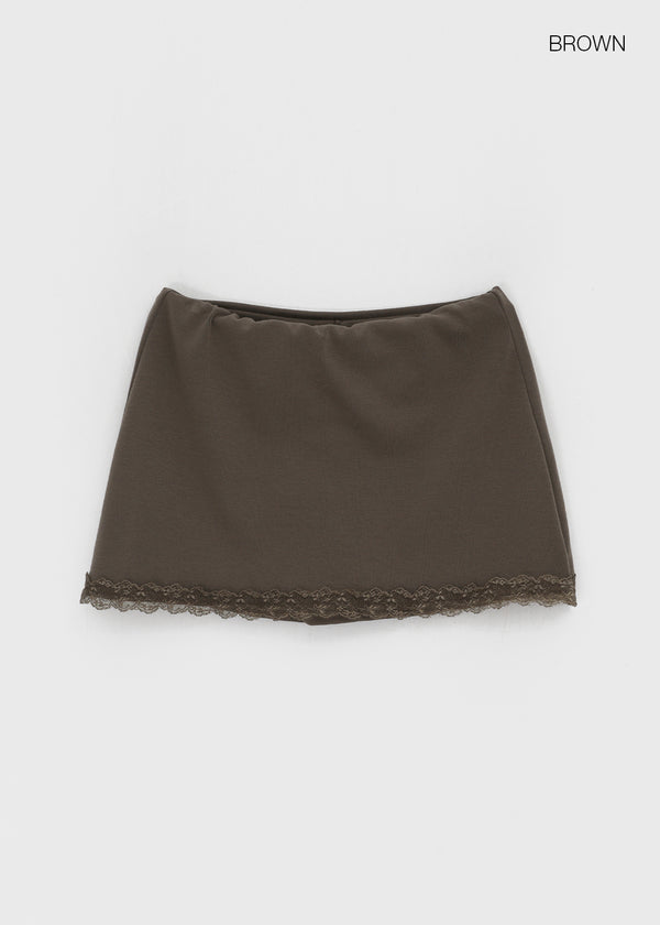 Picut lace mini skirt pants