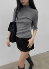 Pounon 3/4 length high neck knit