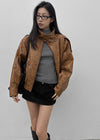 Pounon 3/4 length high neck knit