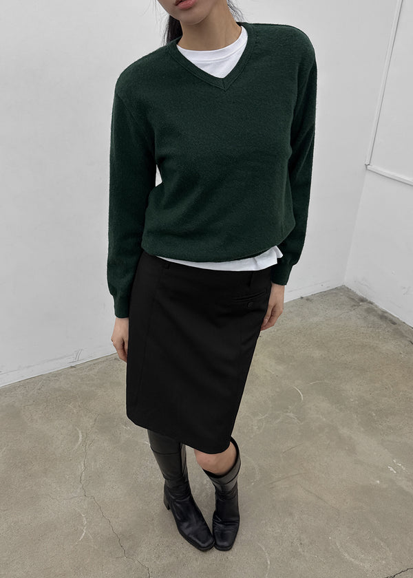 Tanker Lambswool V-neck Knit