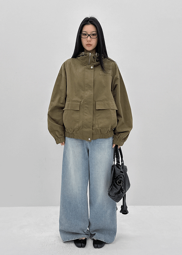 Parua High-neck Hooded Field Jacket