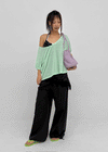 Glam Deep U-neck Summer Knit Short Sleeve Tee