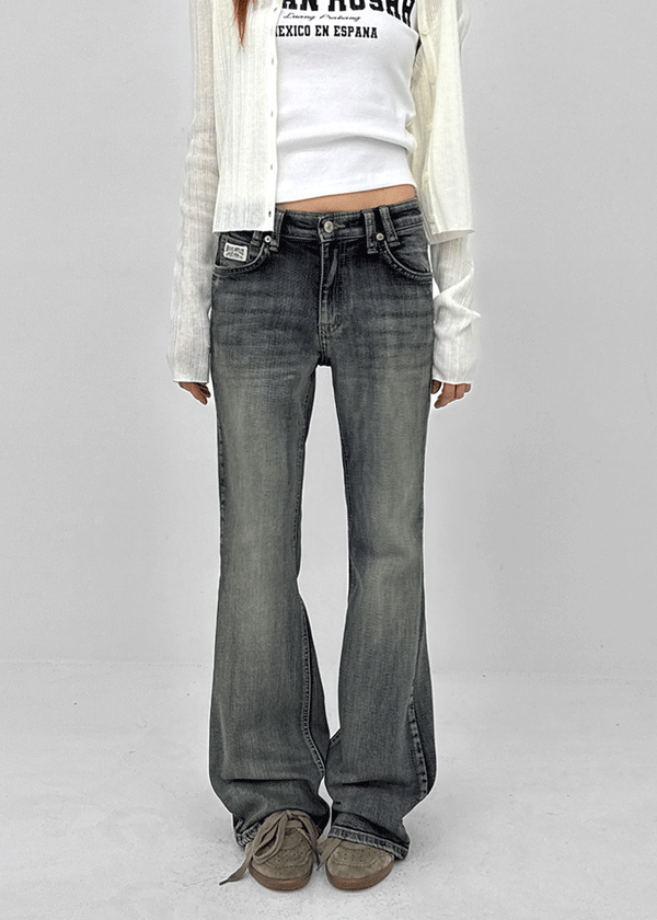 Ratton Low-waist Catwash Bootcut Denim Pants