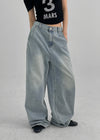[MADE] Nebre Back Banding Wide Denim Pants