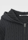 [MADE] Áo khoác len có mũ Verno Cable Zip-up 60% cotton
