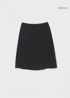 Melong Check Chiffon Midi-Rock