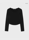 [B-BASIC] Camiseta de manga larga U-Neck de algodón modal básico (2 TAMAÑOS)