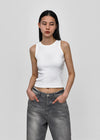 [B-BASIC] Round Neck Ribbed Sleeveless Long Ver.