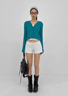 Benu Summer Knit Ribbed Crop Cardigan