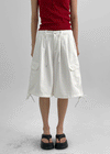 Crooked Two-way Back Banding Bermuda Cargo Pants