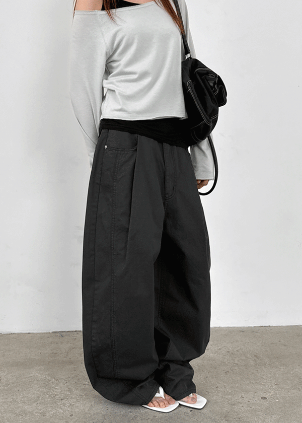 Moët Pintuck Balloon Wide Cotton Pants