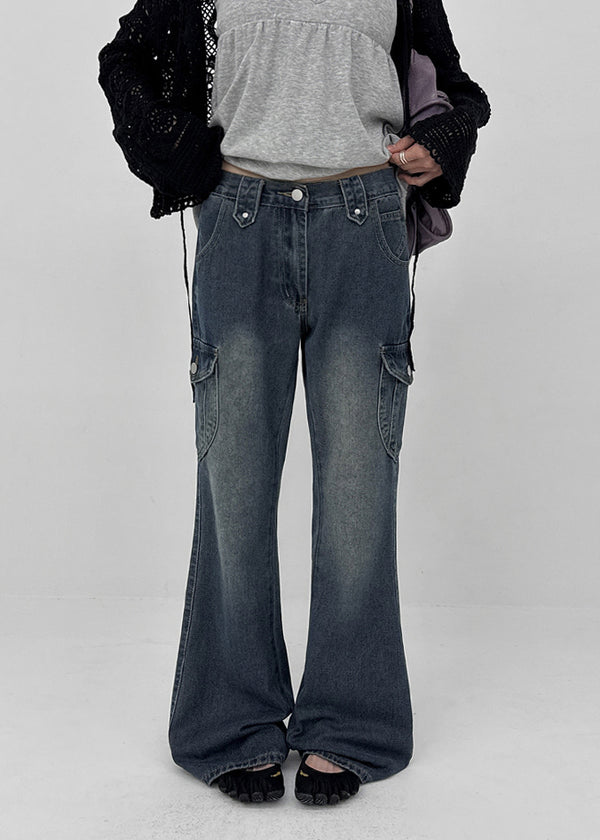 Edge Cargo Wide Bootcut Denim Pants