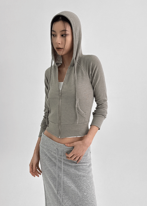 Living Soft Tencel Hooded Zip-up (30% Wool)
