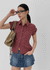 Hopo Roll-Up Short Sleeve Check Shirt (Linen 30%)