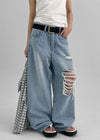 Rildy Distressed Wide Denim Pants