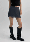 Nakzol Back Banding Chiffon Mini Skirt