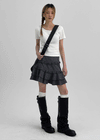Roman Frill Check Skirt