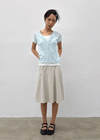 Yantise Cotton Banding Midi Skirt