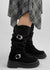 Beeoping Buckle Suede Long Boots