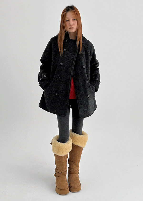 Reldit Hooded Half Coat (35% Wool)