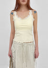 Telson Lace Crop Sleeveless (Built-in Cap)